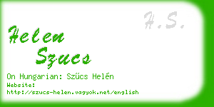helen szucs business card